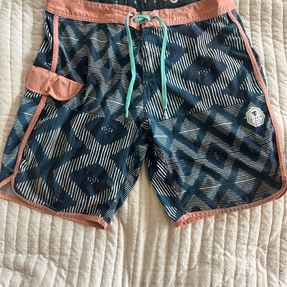 VISSLA Blue and Orange Board Shorts